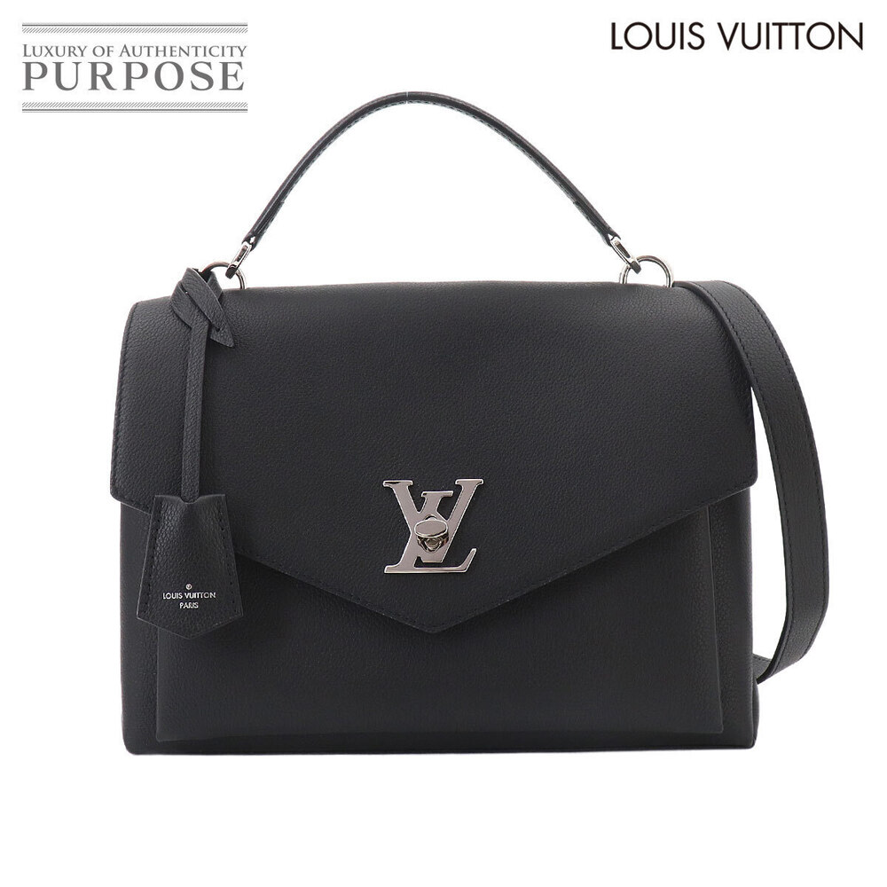 Louis Vuitton My Lockme Satchel Hand Shoulder Bag Leather Noir Black